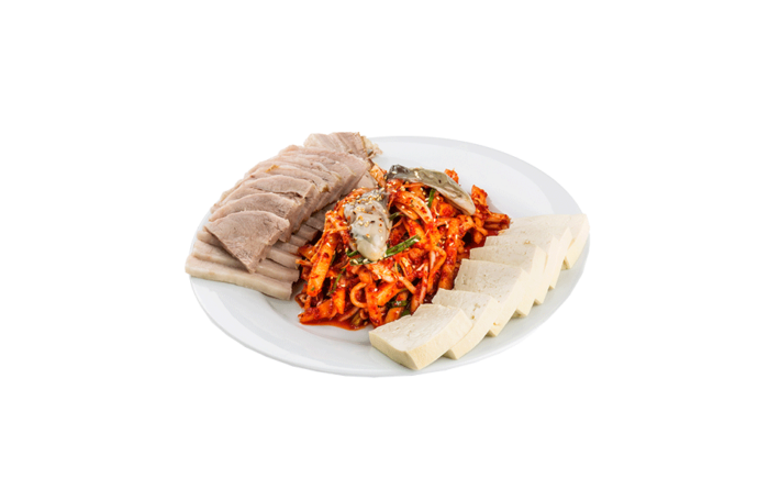 🌶🐖Poitrine de porc bouillie,
Kimchi avec de l’huitre, Tofu